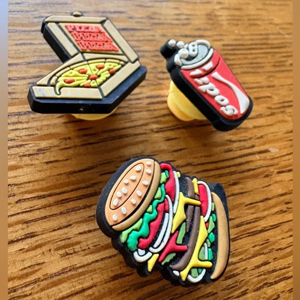 Set of 3- Fun Food-Themed Shoe Charms